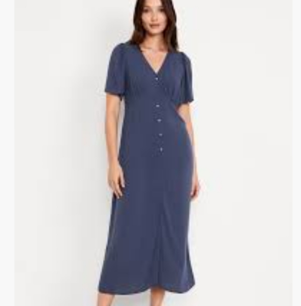 Old Navy, Waist Defined Dress, Volcano Blue Color,Small